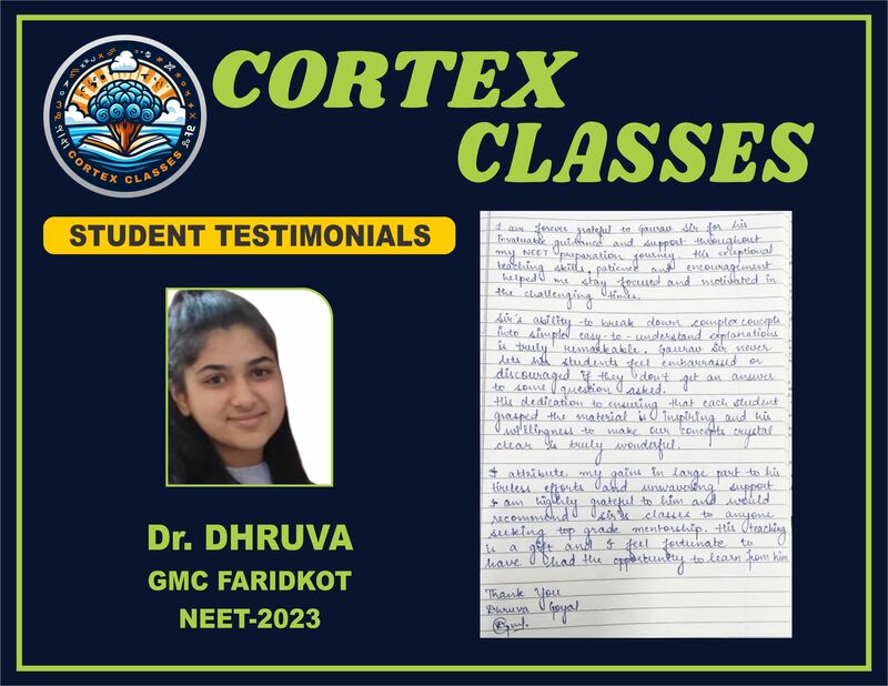Testimonial by Dr. Dhruva — NEET 2023 — GMC Faridkot