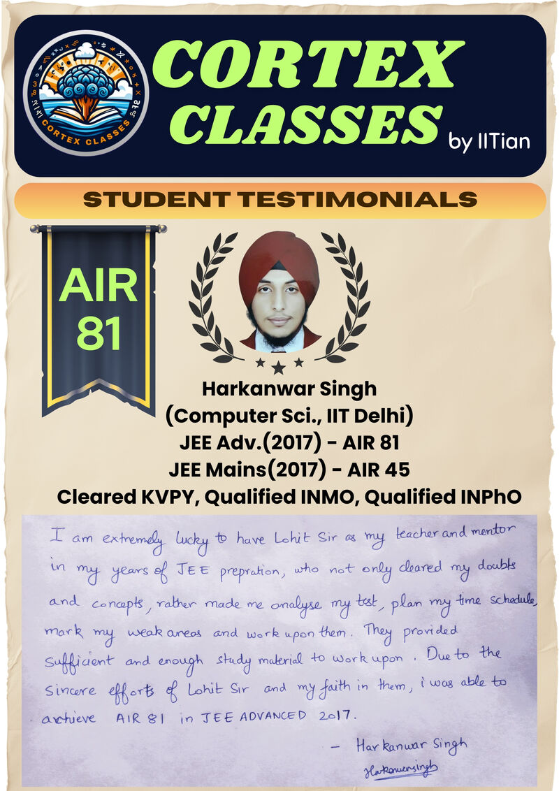 Testimonial by Harkanwar Singh — JEE Advanced 2017 — AIR 81 | IIT Delhi (CS)